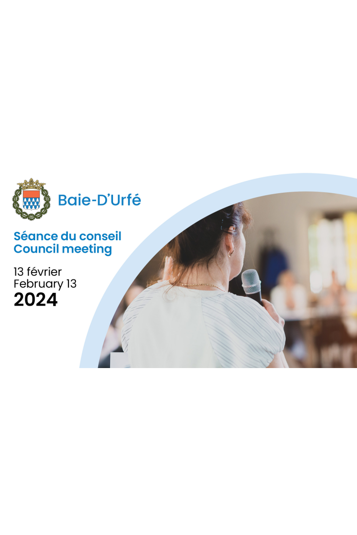 2024-02-13 Conseil municipal de la ville de Baie d'Urfé